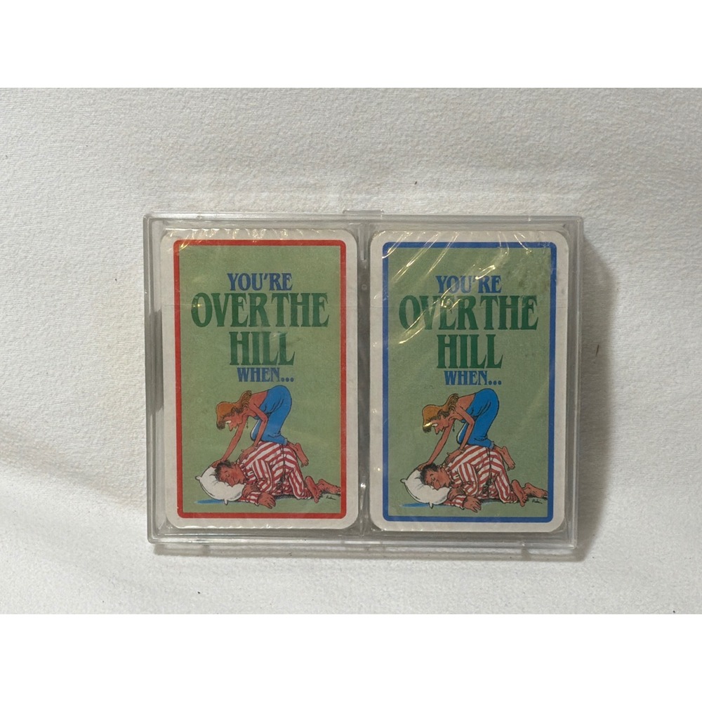 Vintage You're Over The Hill When Humorous Playing Cards 2 Deck Set Belgium NEW